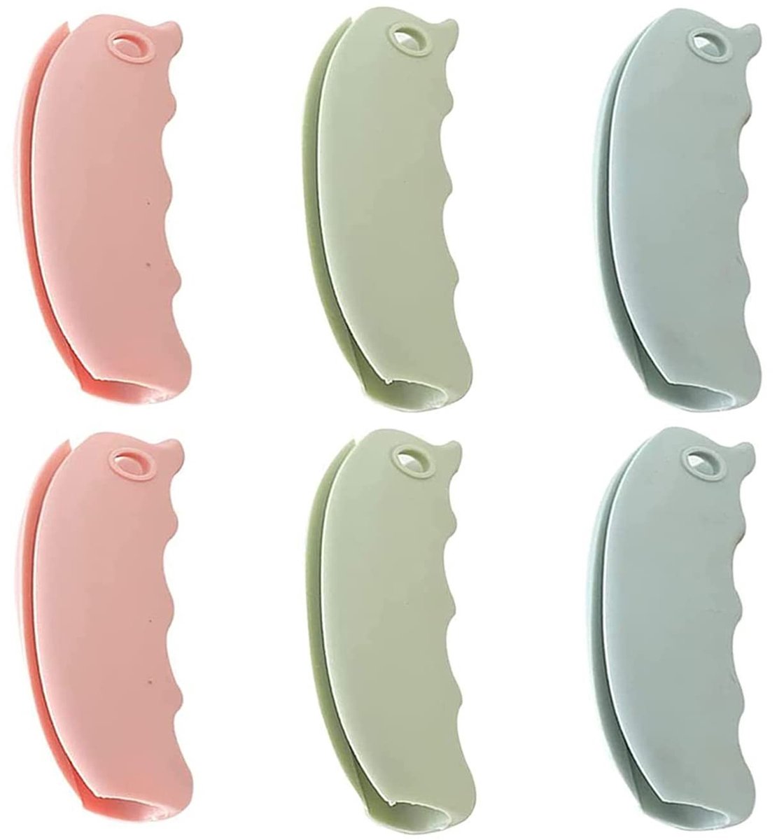 Dailygoods- Siliconen Handvat - 6 x Boodschappentassen - Antislip Grip - Herbruikbare Zakhouder - Comfortabele Handgreep - Vermindert Druk op Vingers - Boodschappentas