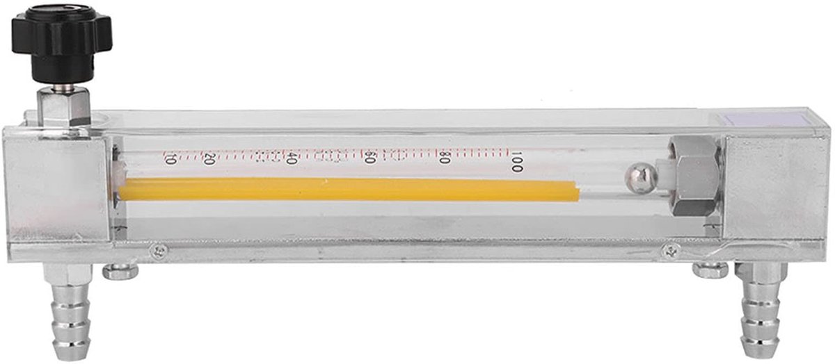Dailygoods- Vloeistofstroommeter Hoge Nauwkeurigheid - Glazen Buis - Zure/Alkalische Vloeistofmeting - 10-100L/H - Acryl/Metaal - 23.8x10.5x3.5cm - Debietmeter