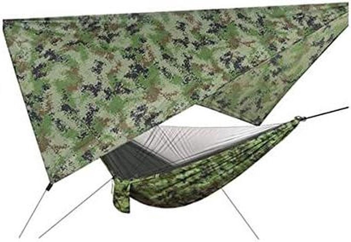 Draagbare hangmat met klamboe, waterdichte zonnescherm luifel hangmat schommel, voor buiten kamperen tuin hangmat, 114.17X 55.11(Color : Camouflage 3)