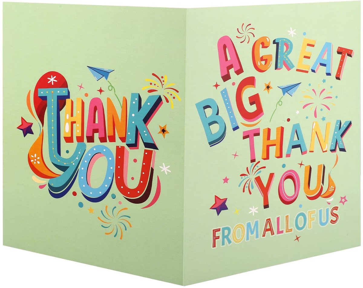 Dailygoods - Jumbo Bedankkaart met Envelop voor Afscheid en Bedankjes