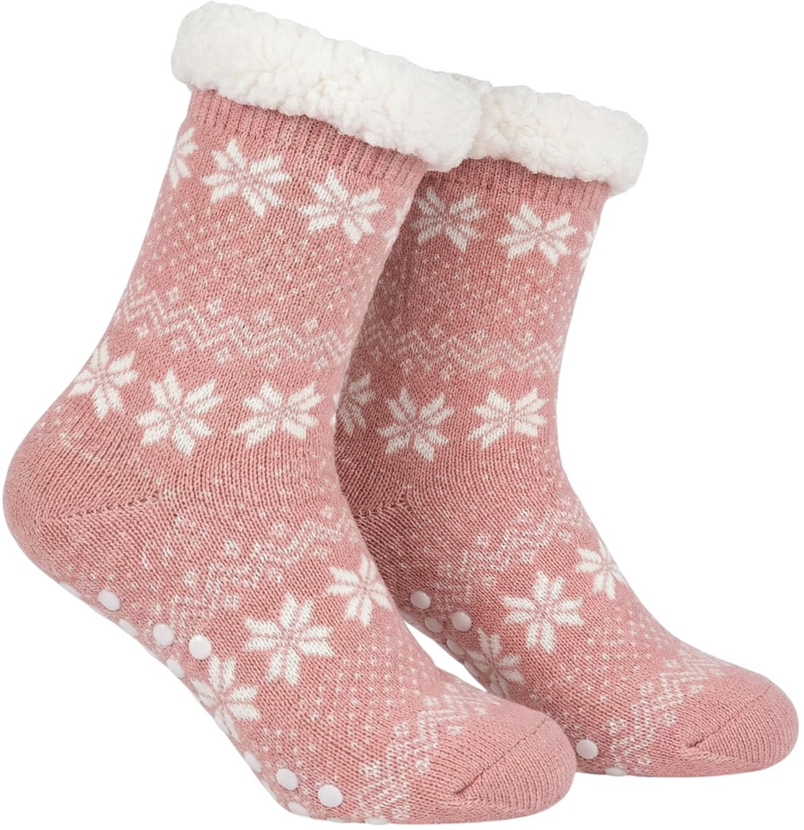 Dailygoods - Huttensokken Dames met ABS-zool en Fleecevoering, Eenheidsmaat 36-42