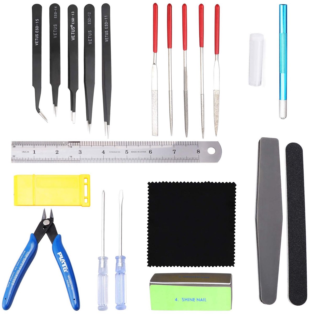 Dailygoods - Dailygoody - Gundam Model Tool Set - Basis Gereedschap - 21-delige Set - Voor Modelbouw en Reparatie - Ideaal voor Modelbouwers - Inclusief Verschille