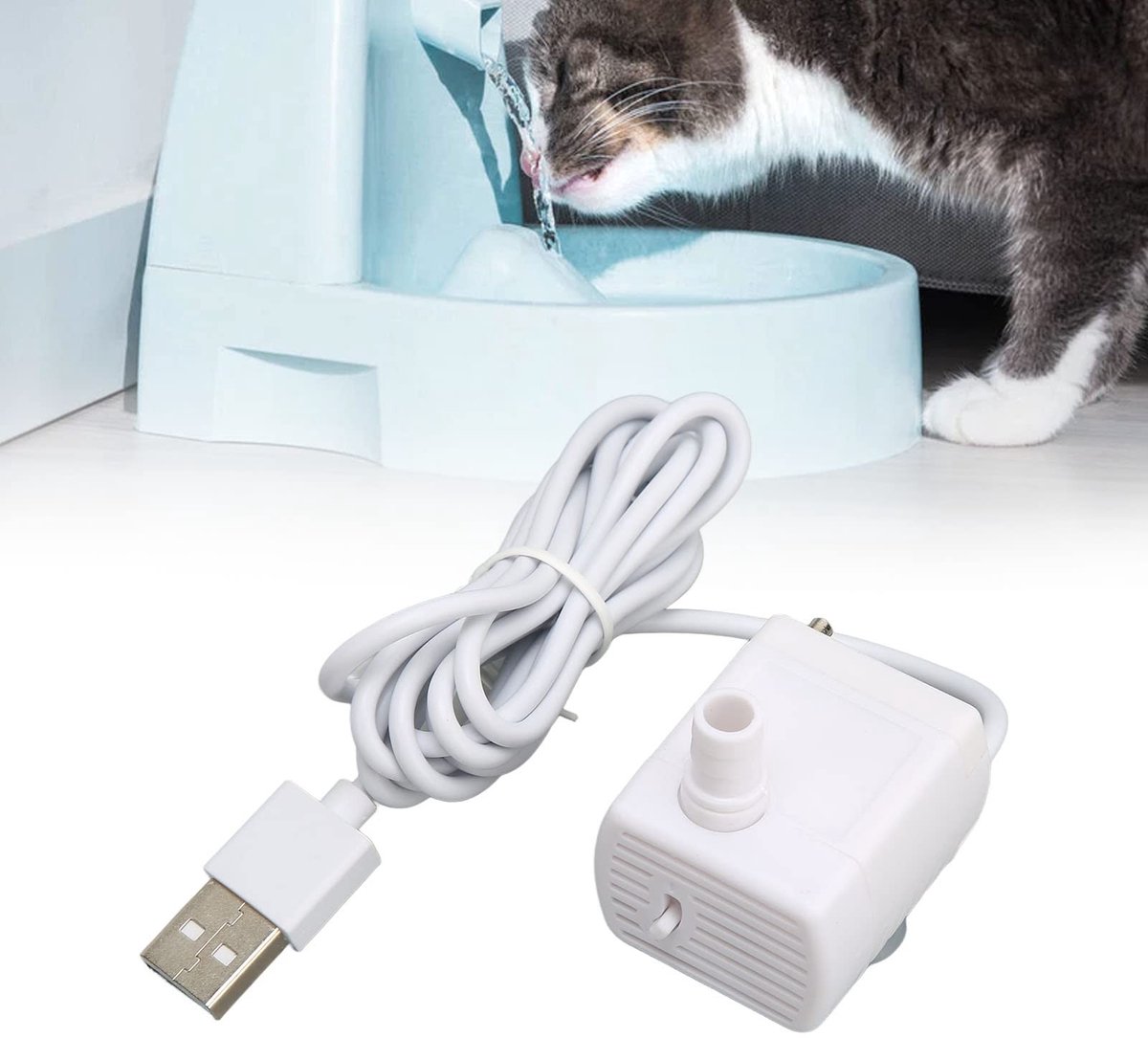 Dailygoods - Dailygoody - Vervangende Pomp - USB-aangedreven - Ultrastille Waterpomp - Geschikt voor Drinkfonteinen - Ideaal voor Honden en Katten