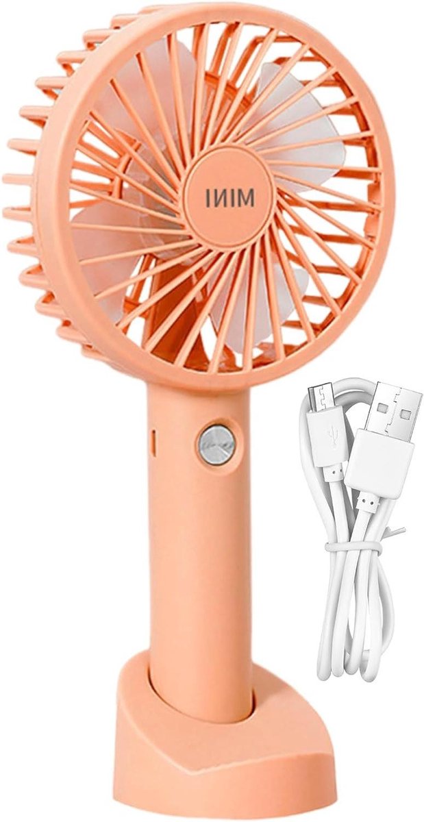 Draagbare Ventilator - Oplaadbare Tafelventilator - Koelte Buiten - Met Telefoonhouder - 119 cm Breed - Oranje