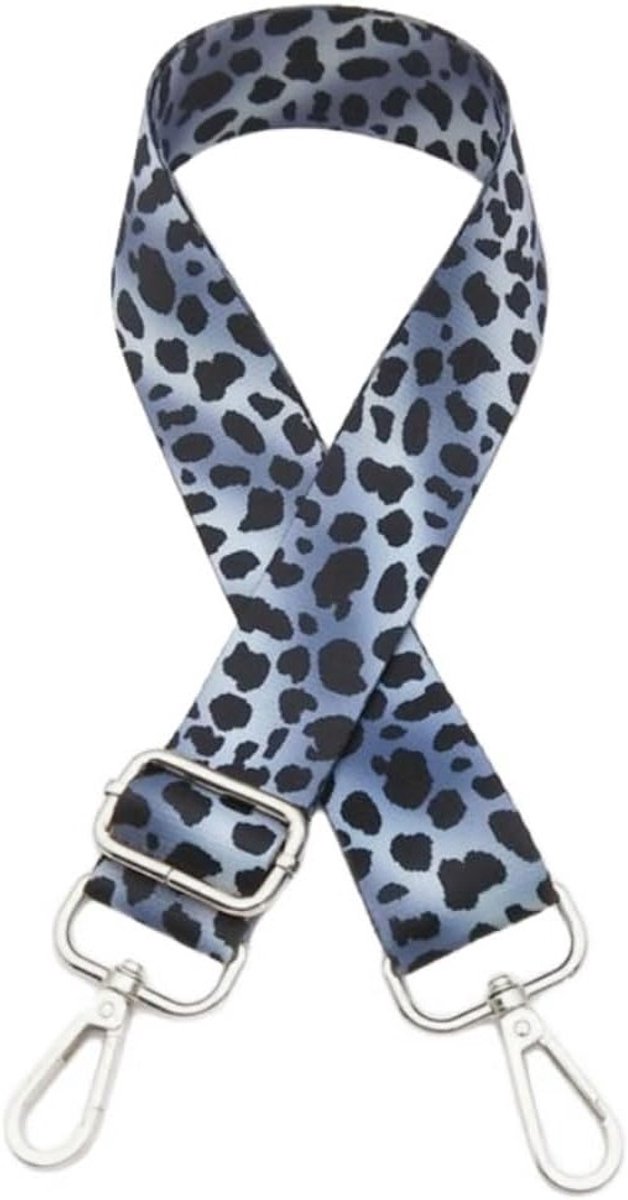 Verstelbare Schouderbanden met Luipaardpatroon, 3.8 cm Breed, Ideaal voor Schoudertassen, Lengte 75-130 cm, Inclusief Zilveren Gesp en Comfortabele Draagervaring