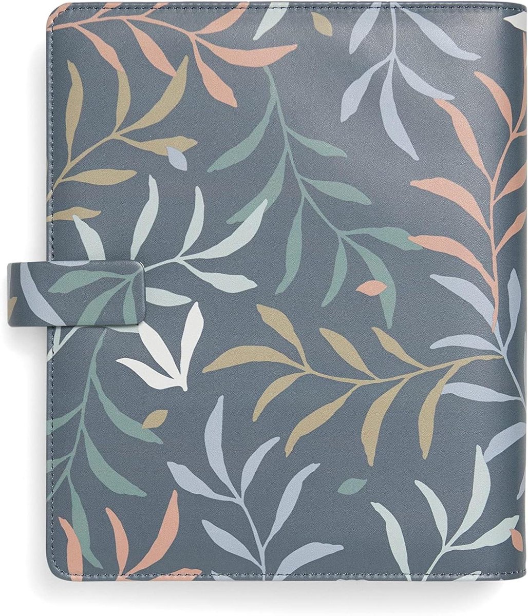 A5 Organizer - Agenda Planner - Dagelijks Plannen - Zacht Bladermotief - A5 Formaat - Blauw