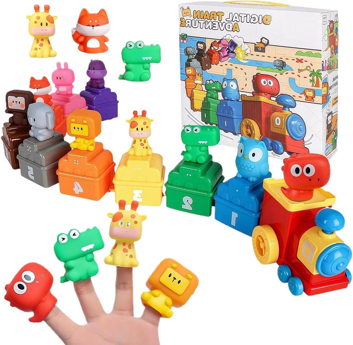 Kindertrein Set - Educatief Speelgoed - Vroeg Leren - Kleurafstemming Tellen - 25.5 x 24 x 9 cm - Multicolor
