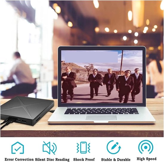 Externe DVD Speler - Optische Drive - Bestanden Archiveren - Met SD TF Kaartlezer - USB 3.0 - Zwart — afbeelding 4