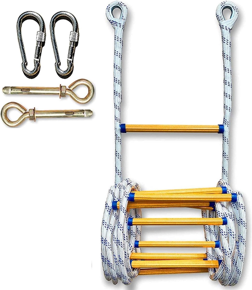Noodladder - Reddingsladder - Veilig Ontsnappen - Hoge Draagkracht - 12 Meter - Zwart