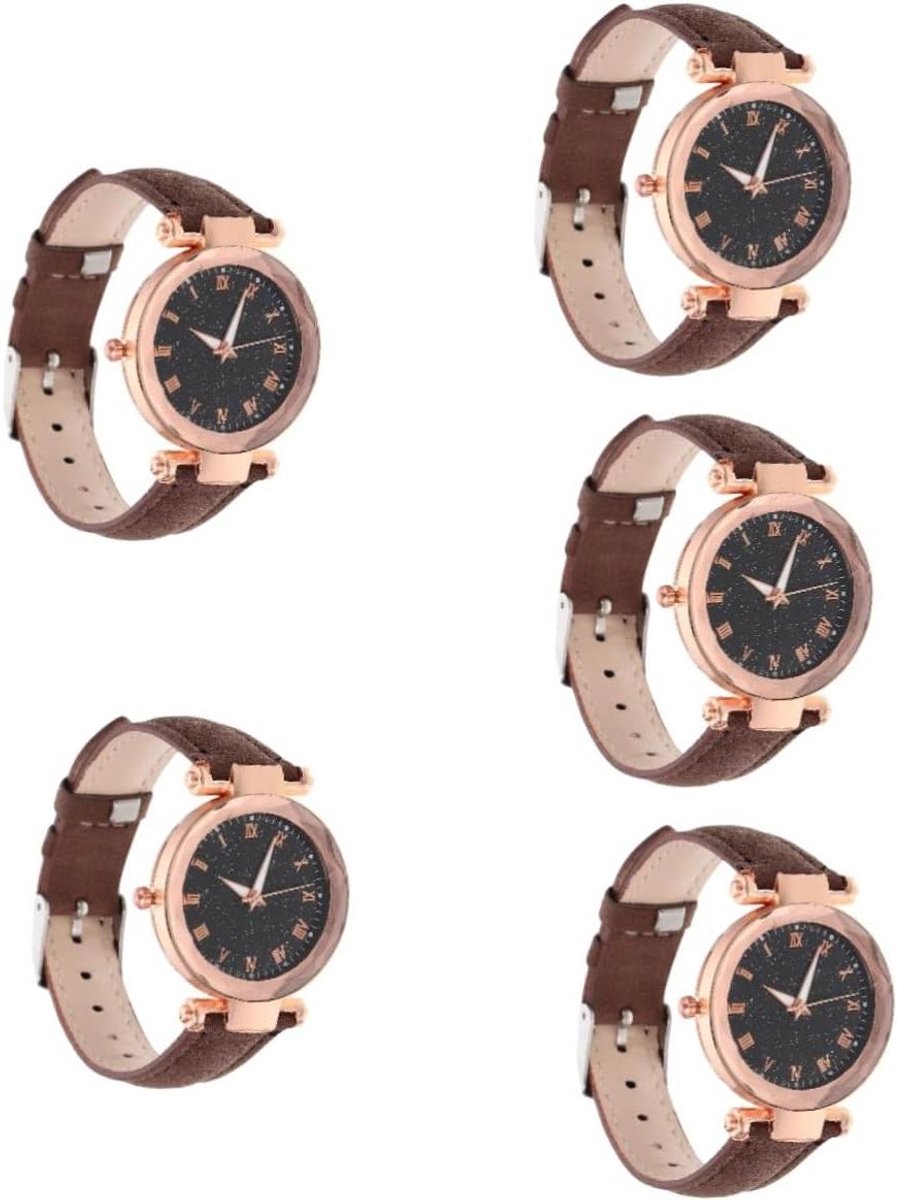 Dameshorloges Set - Polsband horloge - Dagelijks gebruik - Verstelbare band - 23.5 cm lengte - Zwart