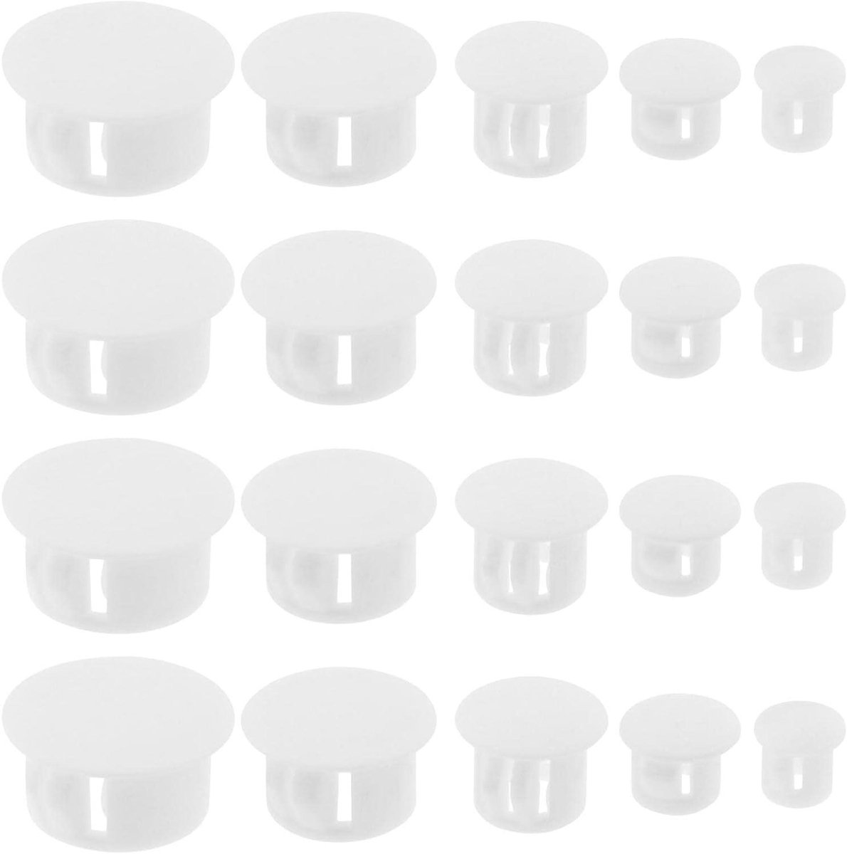 Gatpluggen Set - Afsluitdoppen - Gaten Afwerken - Verschillende Maten - 100 Stuks - Wit