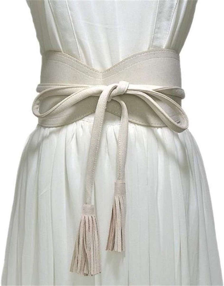 Dames Riem - Strikriem Leer - Outfit Afmaken - Zelfstrikkend Design - 265 cm Lengte - Zwart