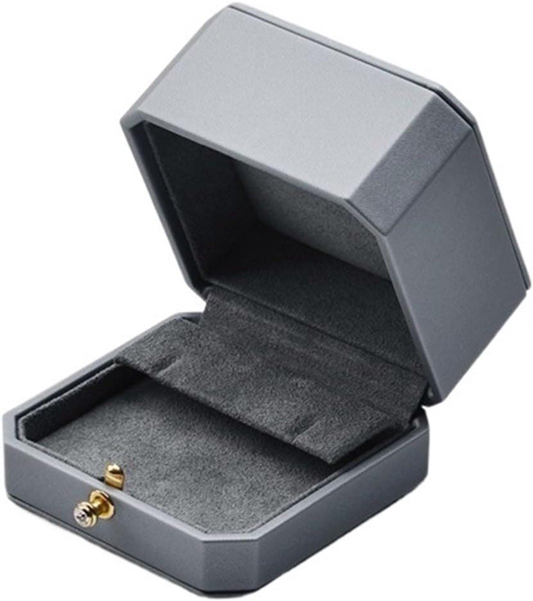 Houten ringendoosje - Sieraden geschenkdoos - Bruiloft verloving - Zachte beschermende voering - Compact formaat - Bruin