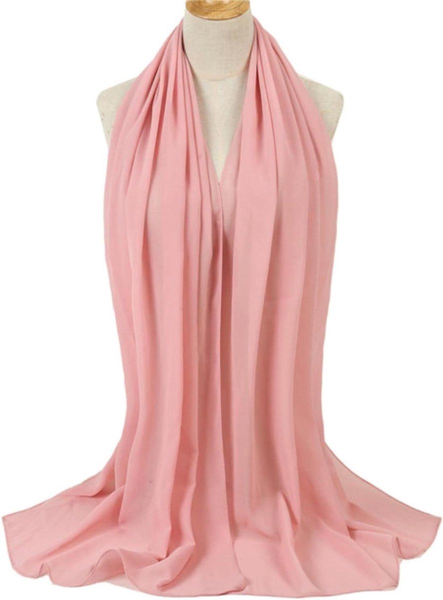 Dames Sjaal - Hoofddoek Wrap - Stijlvol Accessoire - Zijdeachtig Chiffon - 180x75cm - Effen