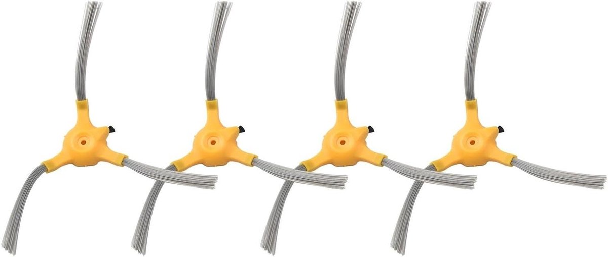 Zijborstels Robotstofzuiger - Vervangingen Onderdelen - Schoon Huis - Set van 4 - 10 cm - Zwart