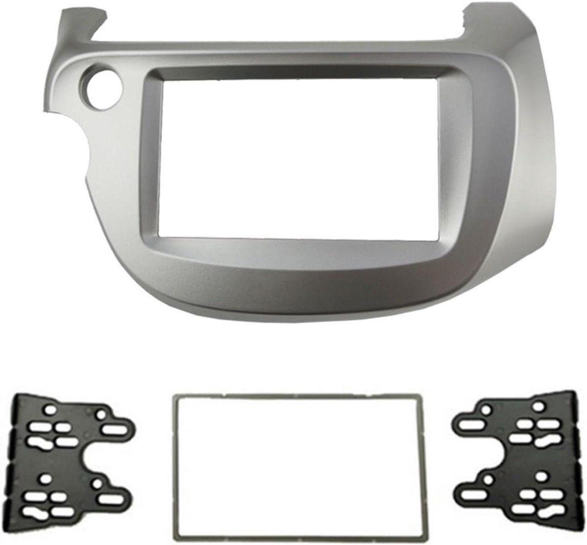 Auto Inbouwframe - Radio Paneel - Dashboard Montage - Naadloze Integratie - Dubbel DIN - Zilver