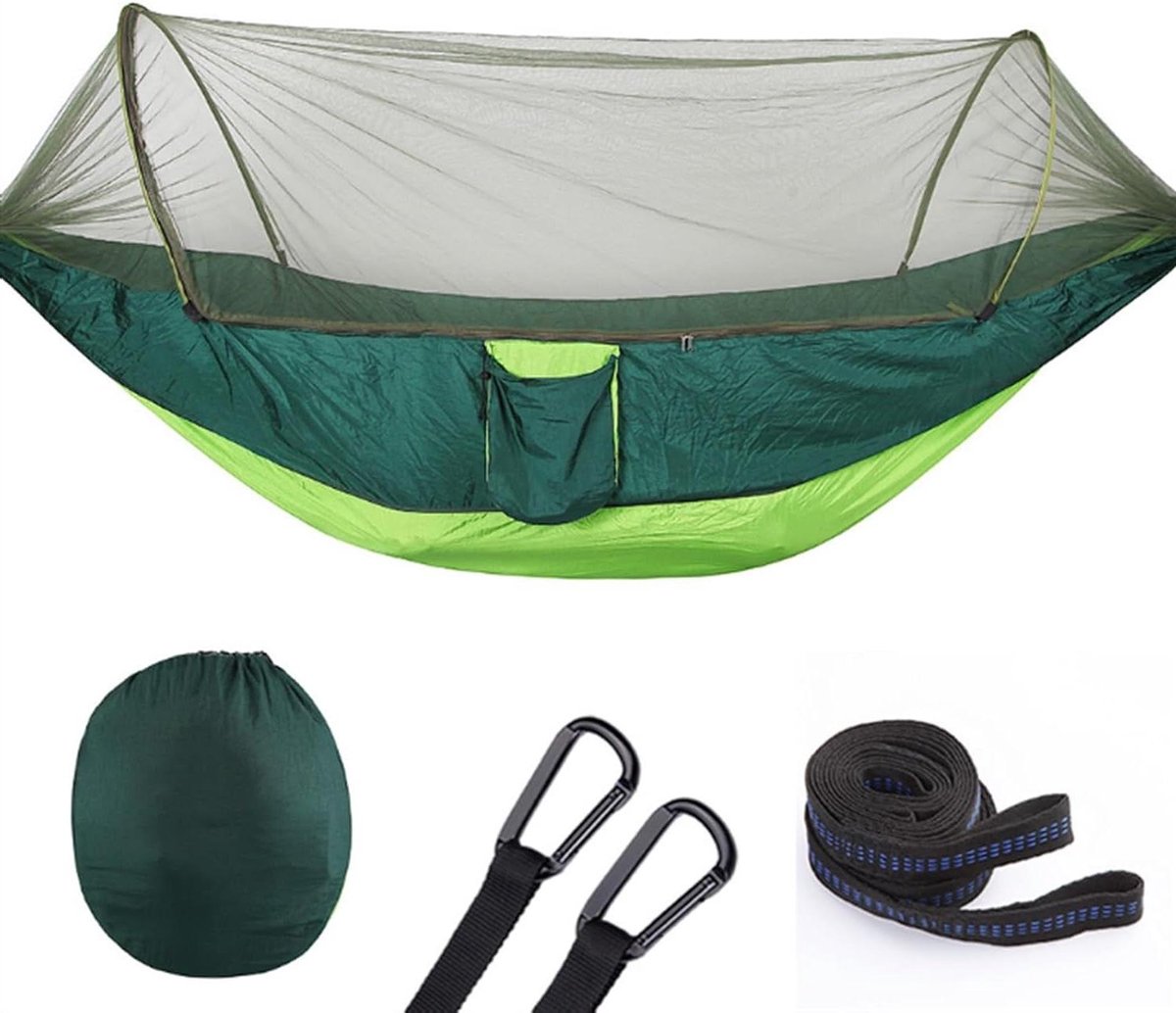 Hangmat met Klamboe - Dubbele Hangmat - Buiten Ontspannen - Scheurbestendig Nylon - 290x140 Cm - Groen