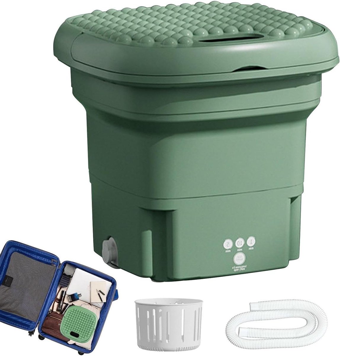 Draagbare Wasmachine Opvouwbare Mini Kleding Reinigen Ultrasone Turbine 2.8 Liter Groen Blauw