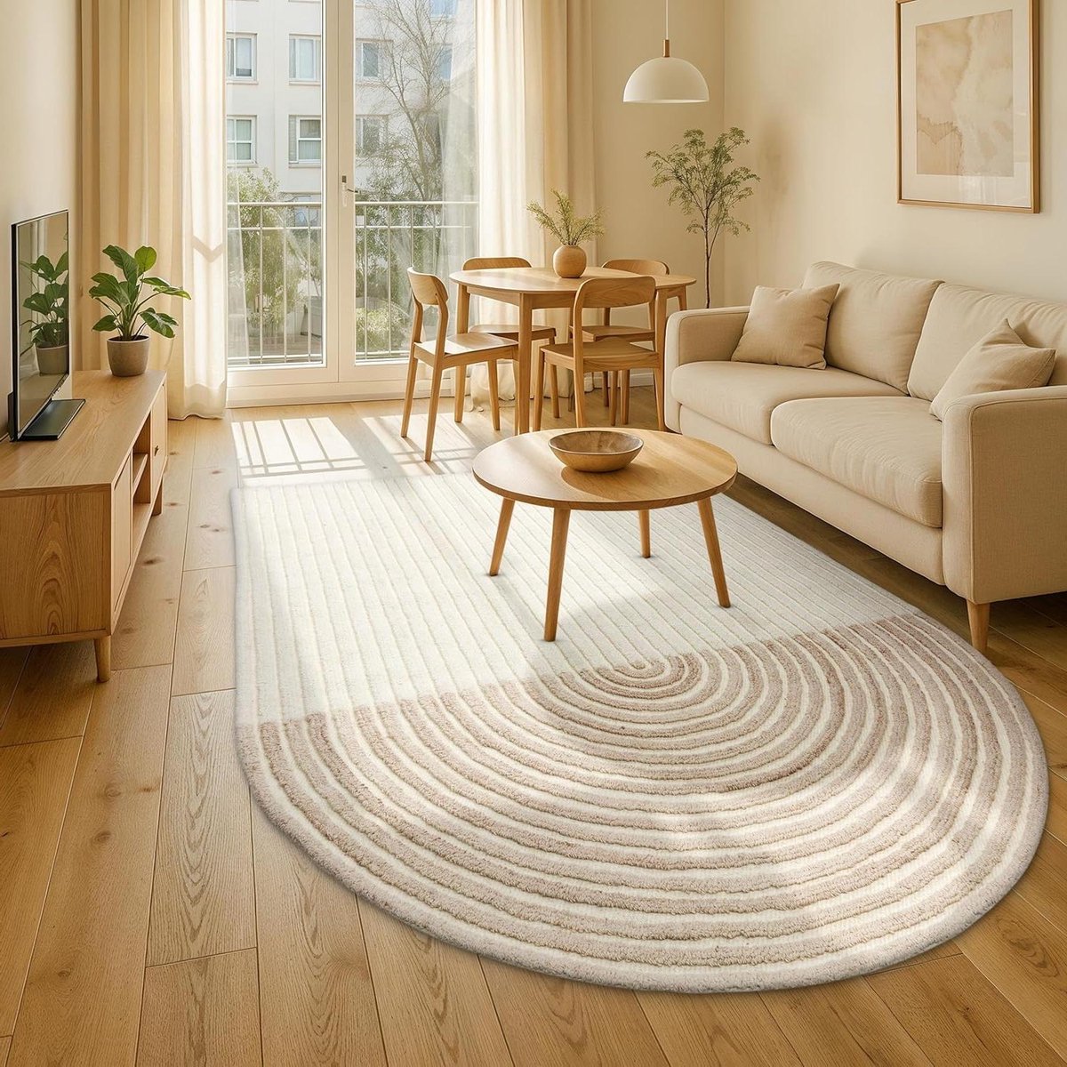 Woonkamer vloerkleed - Zachte vloerbedekking - Interieur verfraaien - Duurzaam materiaal -
