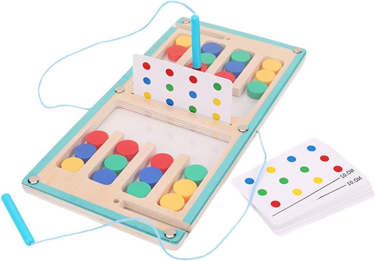 Kleursorteerspel - Educatief spel - Cognitieve ontwikkeling - Interactief magneetbord - 30 x 15 cm - Multicolor