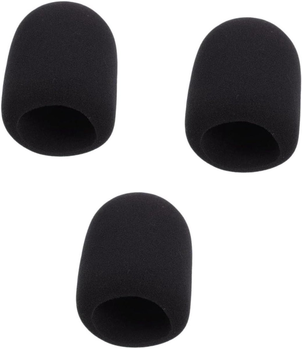Microfoon Windkap - Sponsbeschermer - Geluid Verbeteren - Hoge Dichtheid Spons - 3 Stuks - Zwart