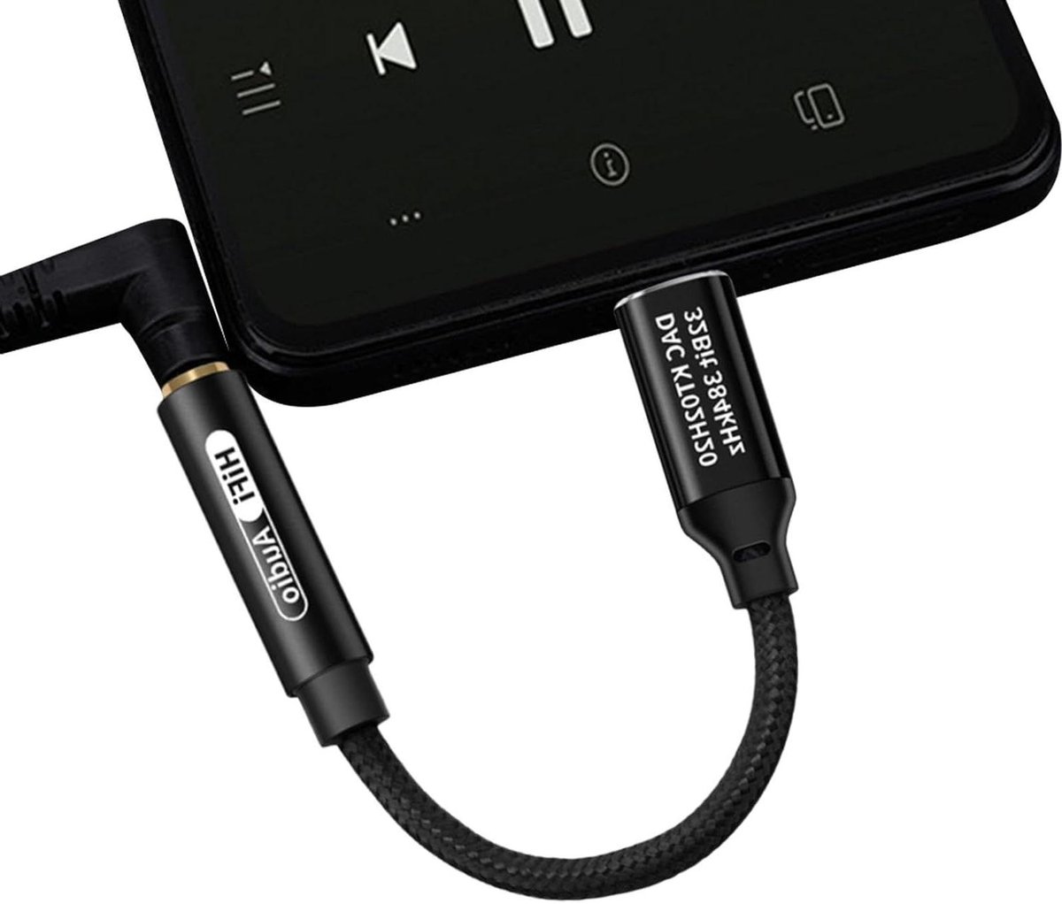 Audio Adapter - Jack Converter - Muziek Luisteren - Hoge Resolutie Chip - 32-bit 384kHz - Zwart