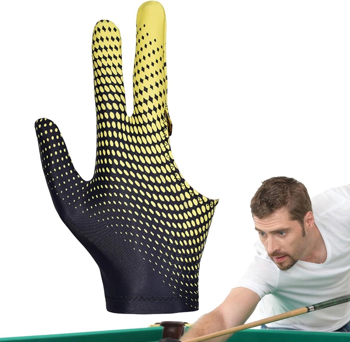 Biljarthandschoenen - Biljartkeu sporthandschoenen, professionele zwembadhandschoenen, 3 vingers, biljarthandschoenen voor heren, dames, zwembad, links- of rechtshandige