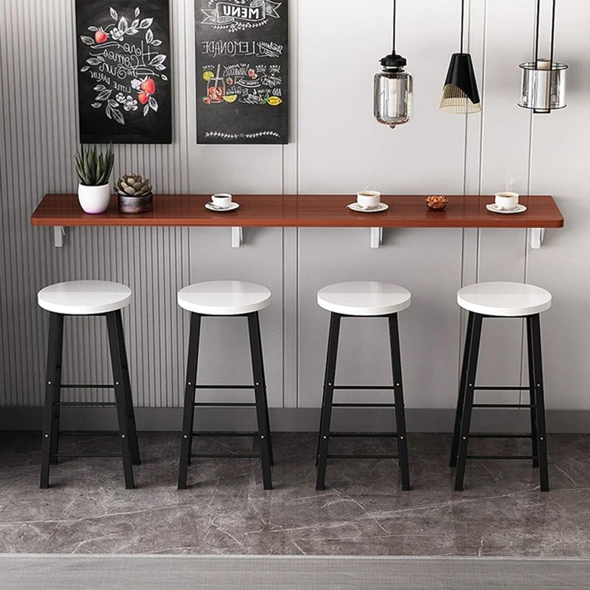 Klaptafel Muurbevestiging - Opvouwbare tafel - Ruimtebesparend werken - Eenvoudig inklapbaar - Lang smal - Houtkleurig