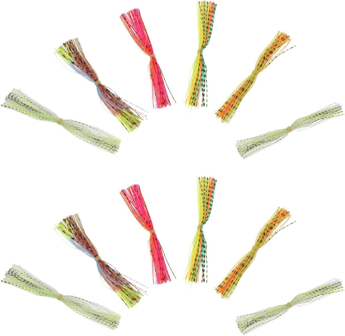 12Pcs Piece Colorful Silicone Fishing Bait Skirts for Spinnerbaits Bionic Movement Solid Binding Material Suitable for Saltwater Fish