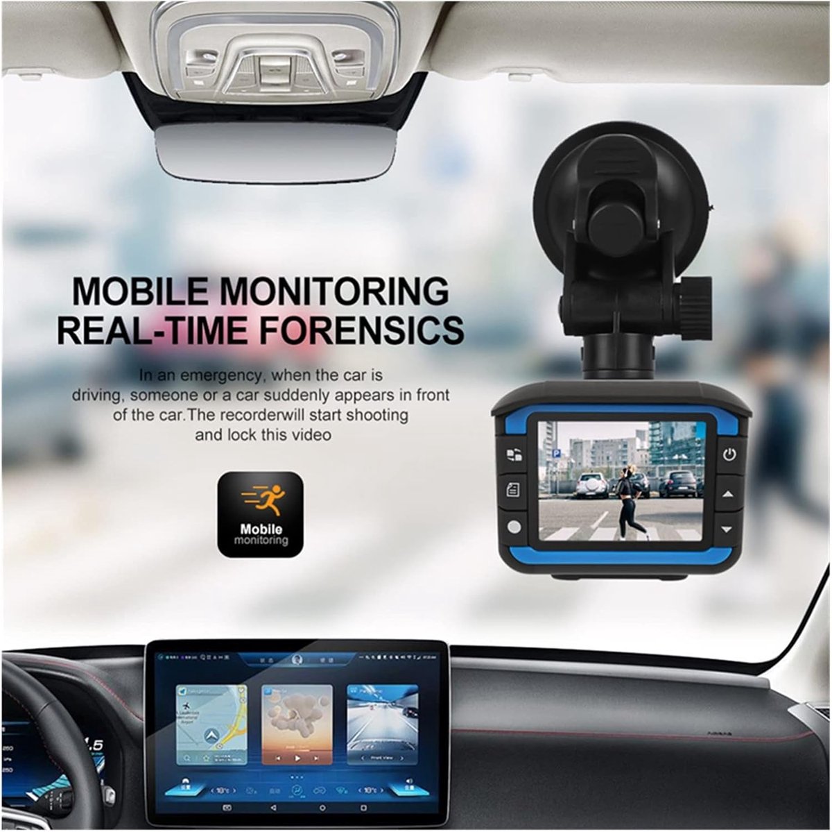 Autocamera Rijrecorder - Dashcam Full HD - Veilig Rijden - Parkeerbewaking - 2 inch Scherm - Zwart – foto 2