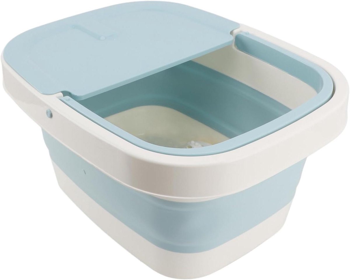 Inklapbaar voetbad, voetenbad met handvat, draagbaar voetbad, emmer met massage-acupunctuurpunt (blauw)