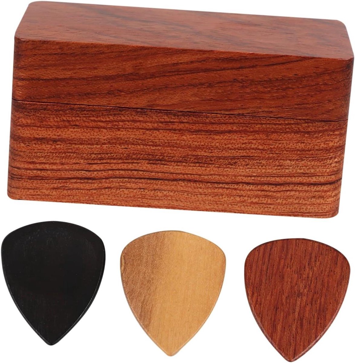 Plectrum Houder - Pick Case - Muziek Accessoires - Gitaar Vorm - 8x4.5x4 cm - Lichtbruin