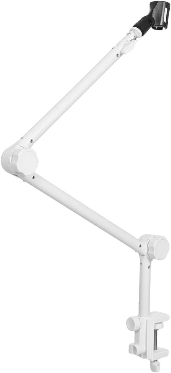 Microfoonarm Bureau - Microfoonstandaard - Opname Studio - Verstelbaar Metaal - 85 cm - Wit