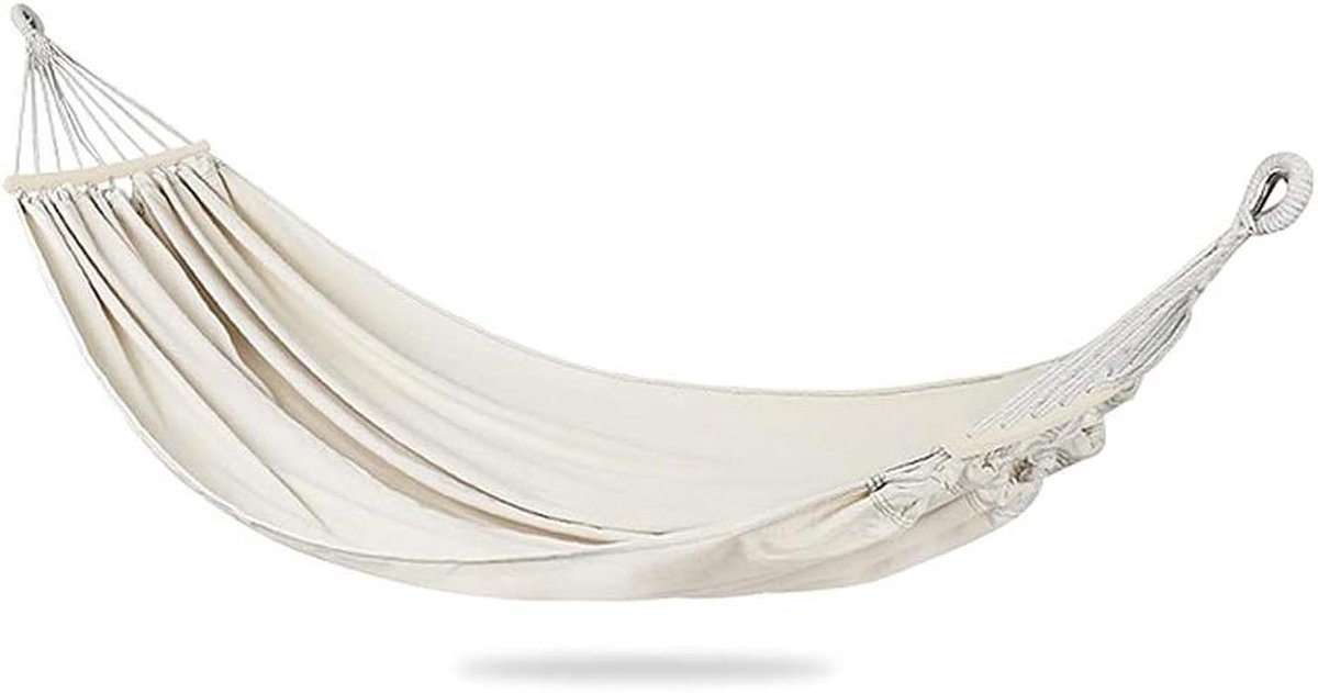 Hangmat - Kampeerhangmat Tuin - Buiten Ontspannen - Anti-rollover Ontwerp - 190 x 150 cm - Wit