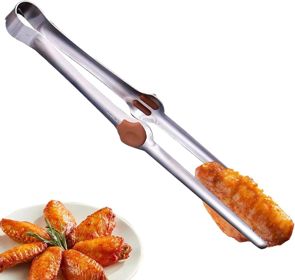 Voedsel Tangen - Grill Tang - Buffet Serveren - Roestvrij Staal - 30.5 cm - Zilver