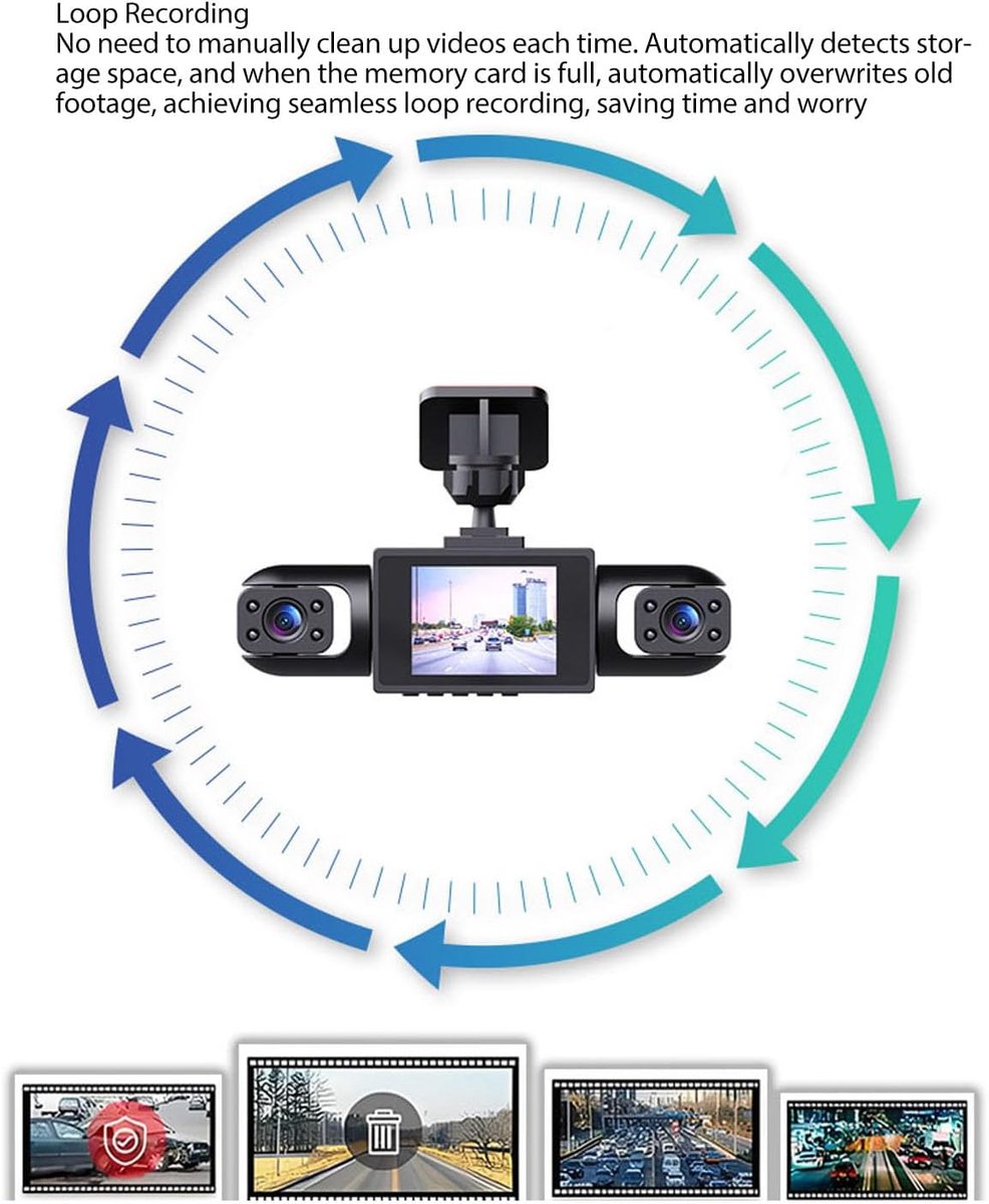 4-kanaals Dashcam - Auto camera - Veiligheid onderweg - Volledige voertuigdekking - 1080P HD - Zwart – foto 7