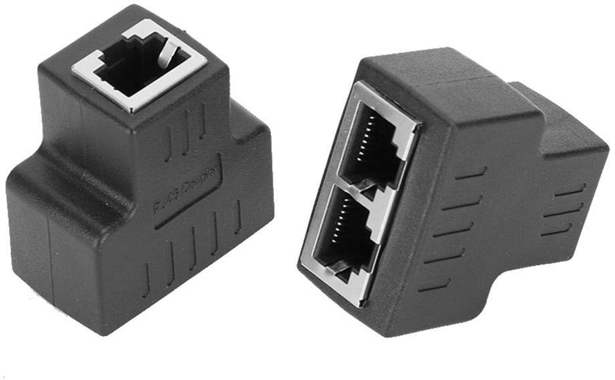 Cosensi - Dailygoods - Dailygoody - Ethernet Splitter - Netwerkadapter - Verbind 2 Apparaten - Zwart - RJ45 Vrouwelijk - Ideaal voor Thuisgebruik - Compatibel met Hubs en Sc...