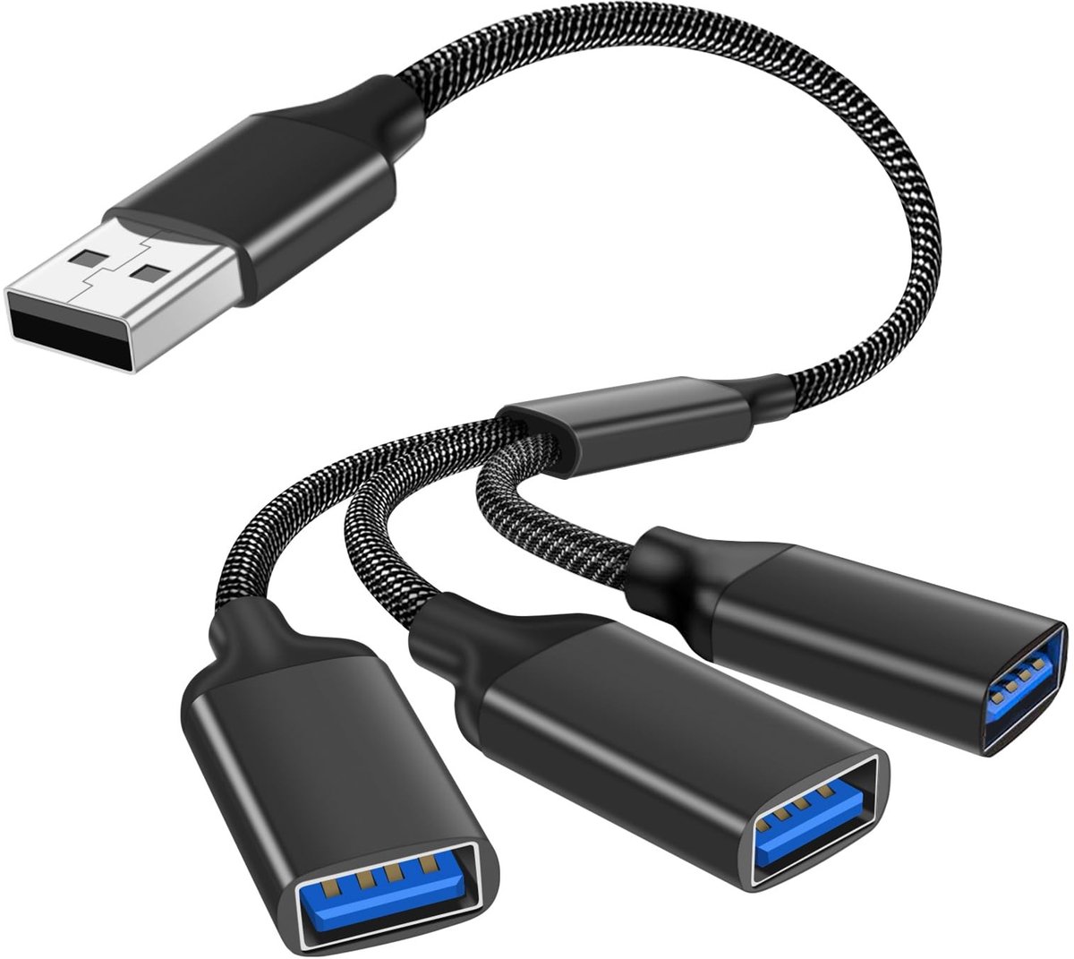 Dailygoods - 3-Poorts USB-Splitterkabel voor Laad- en Dataverlenging