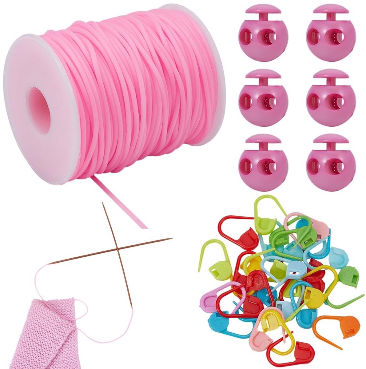 Dailygoods - 30 Stuks Steekmarkeerders en Koordsloten voor Brei- en Haakprojecten