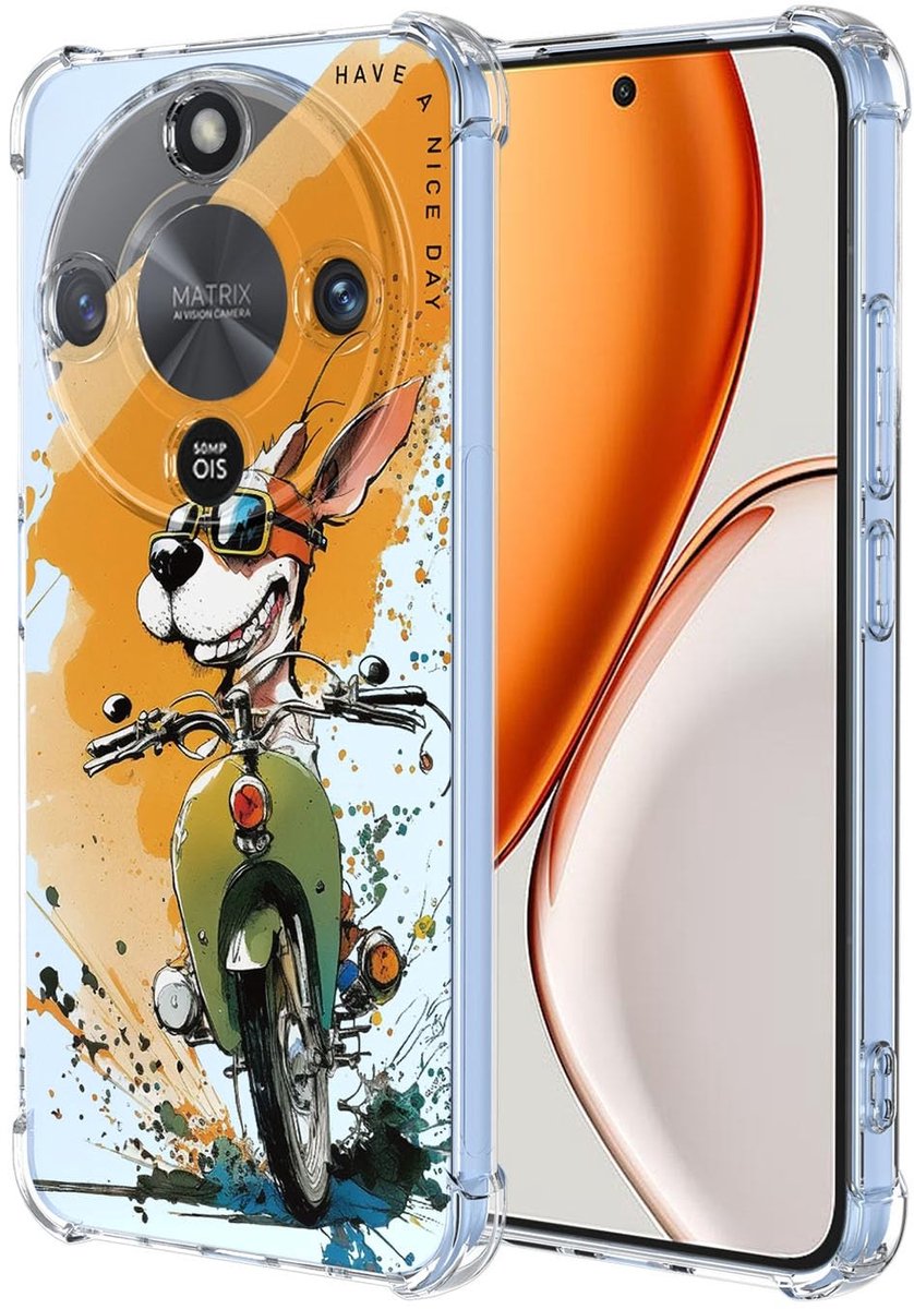 Dailygoods - Beschermhoes voor Honor Magic8 Lite 5G, Transparant TPU en Elegant Patroon