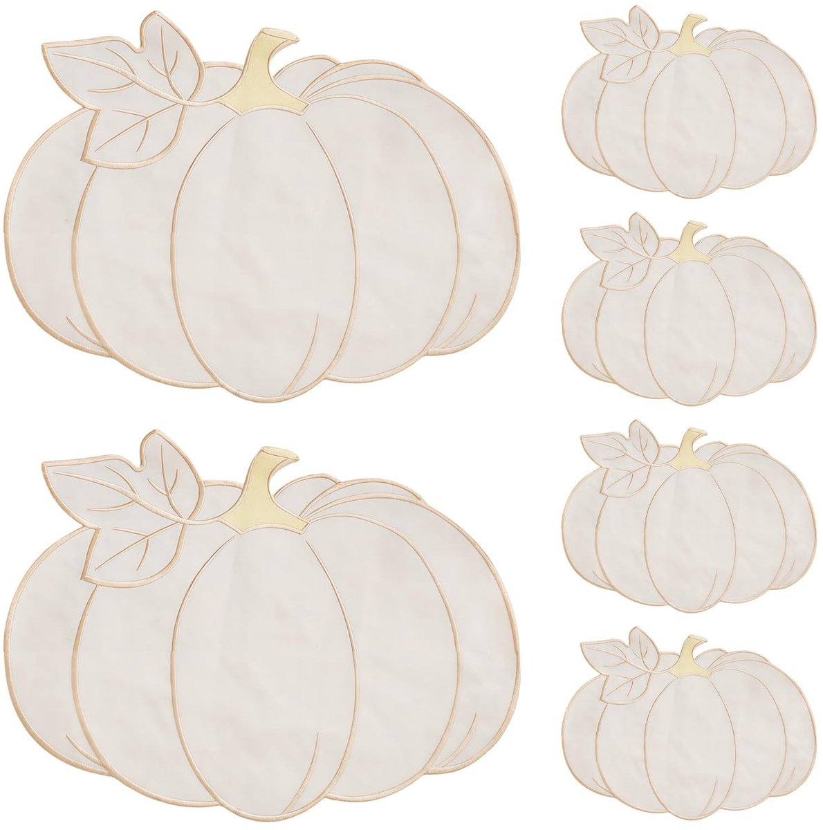 Dailygoods - 6 Stuks Afwasbare Herfstplaatsmatten met Pompoenmotief