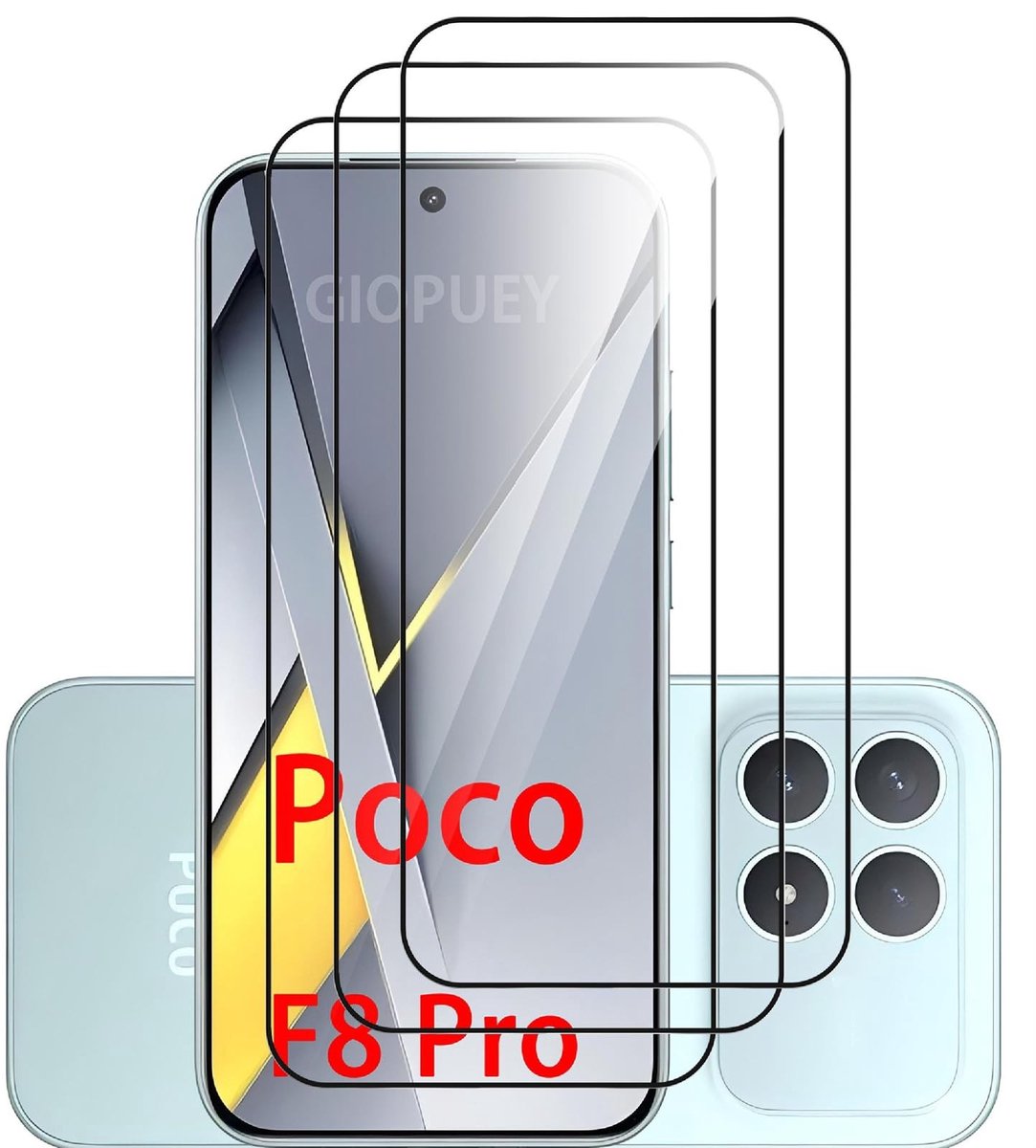 Dailygoods - Set van 3 Gehard Glas Schermbeschermers voor Xiaomi Poco F8 Pro