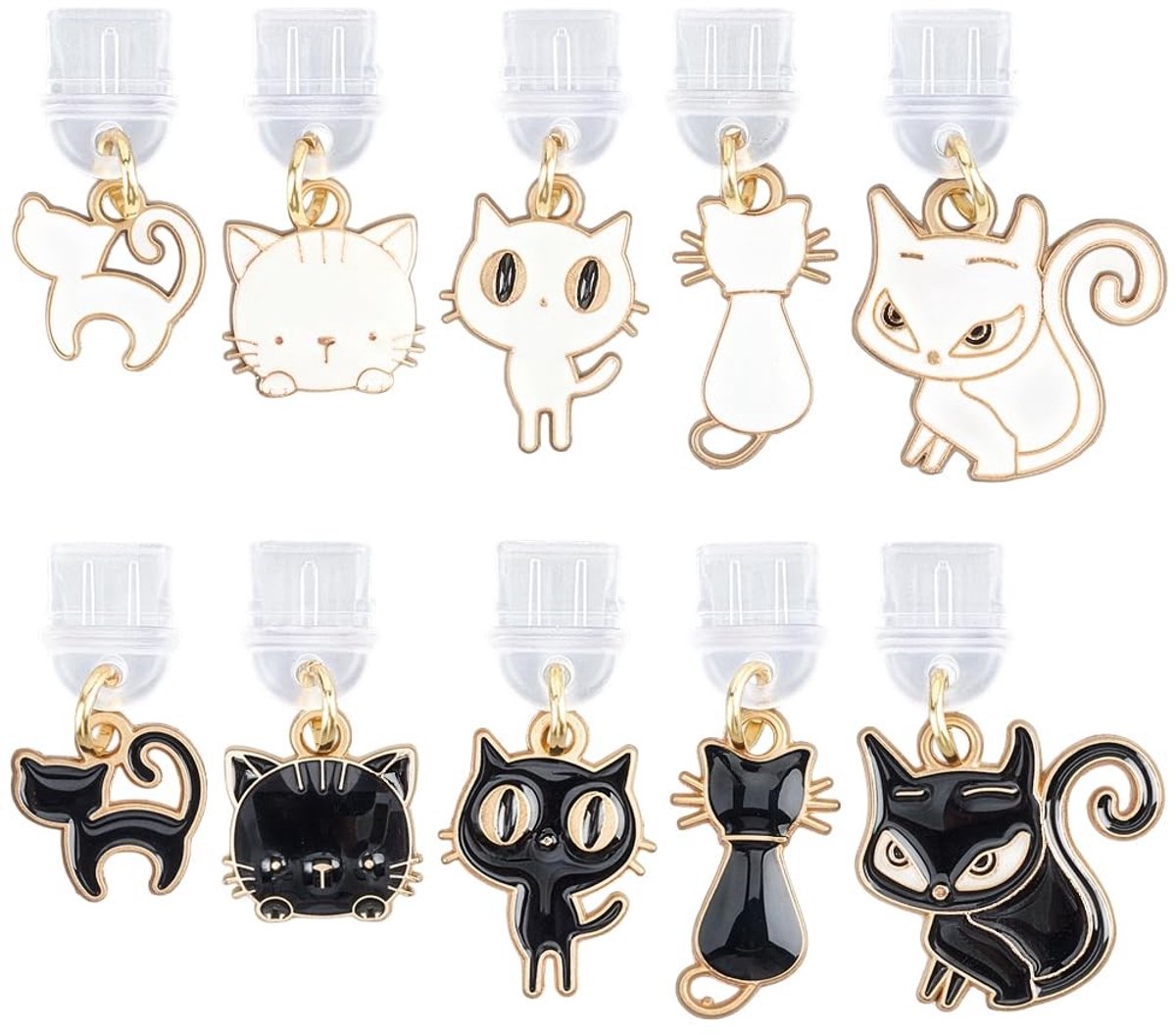 Dailygoods - 10 Stijlen Kat Stof Plug Charm voor Type C Opladen