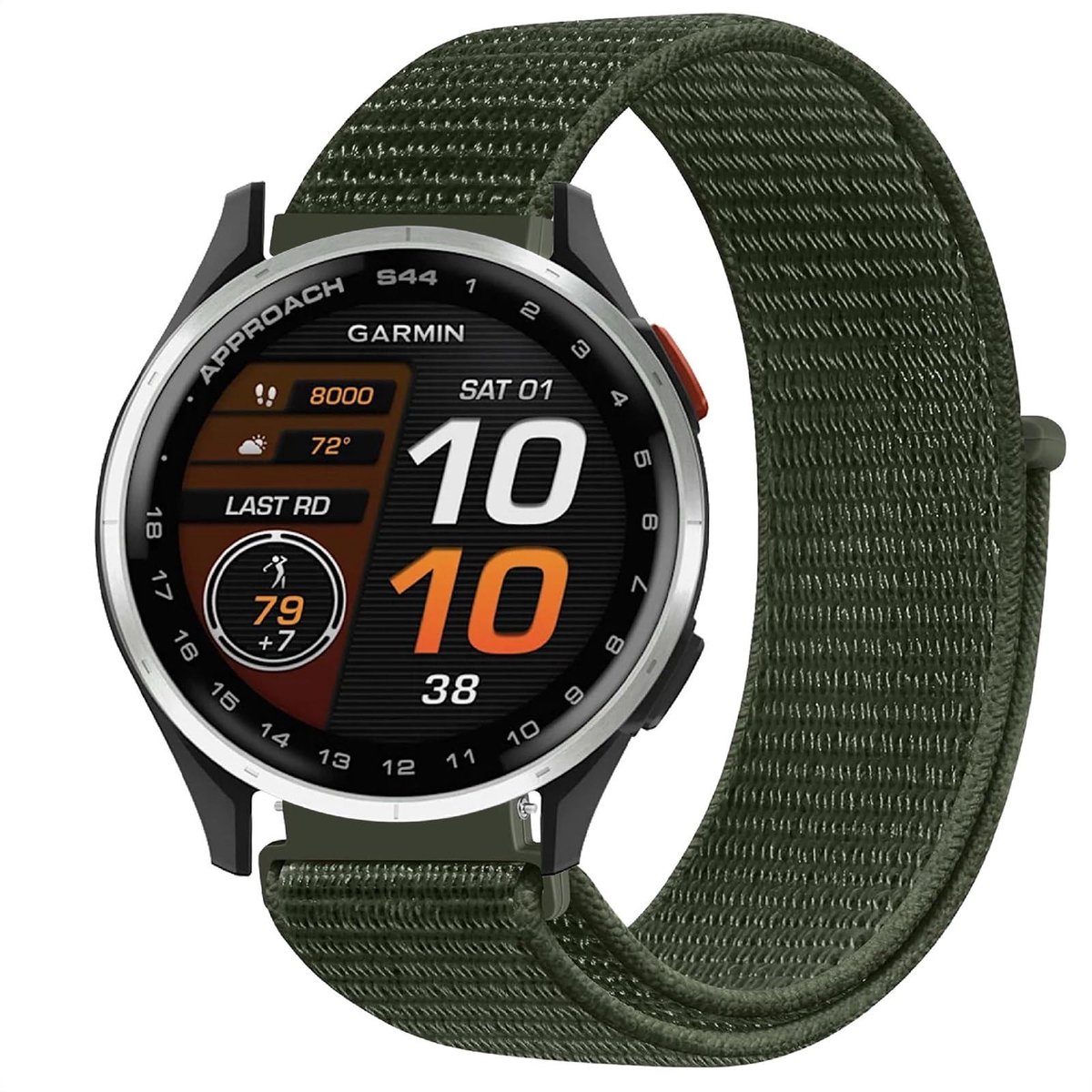 Dailygoods - Nylon Band voor Garmin Approach S44 20mm Ademend en Flexibel