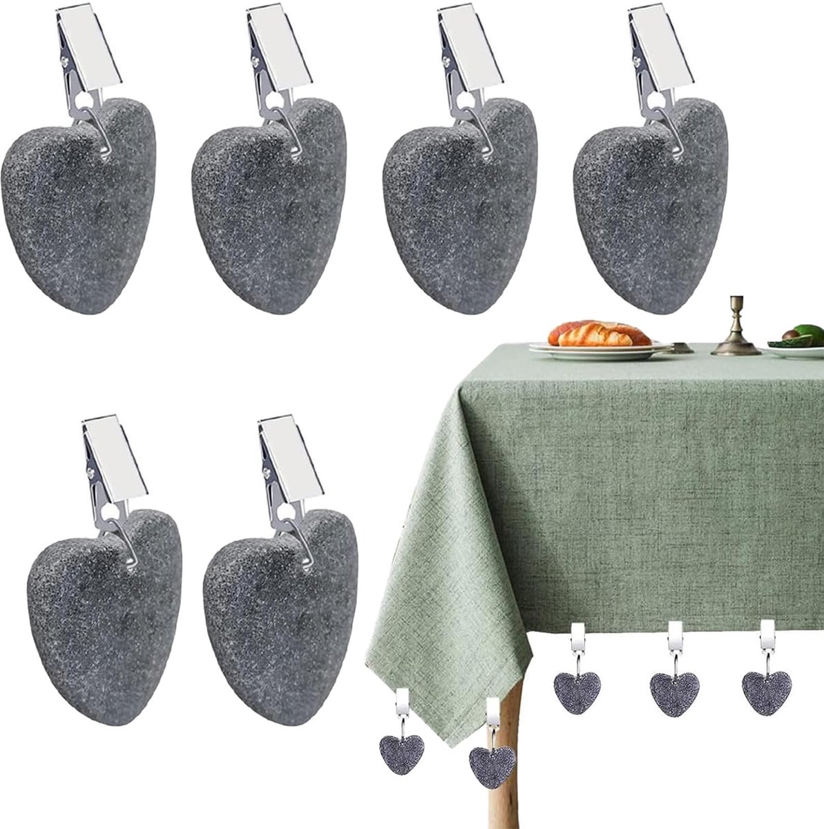 Dailygoods - Zware Tafelkleedgewichten Set van 6 voor Buiten