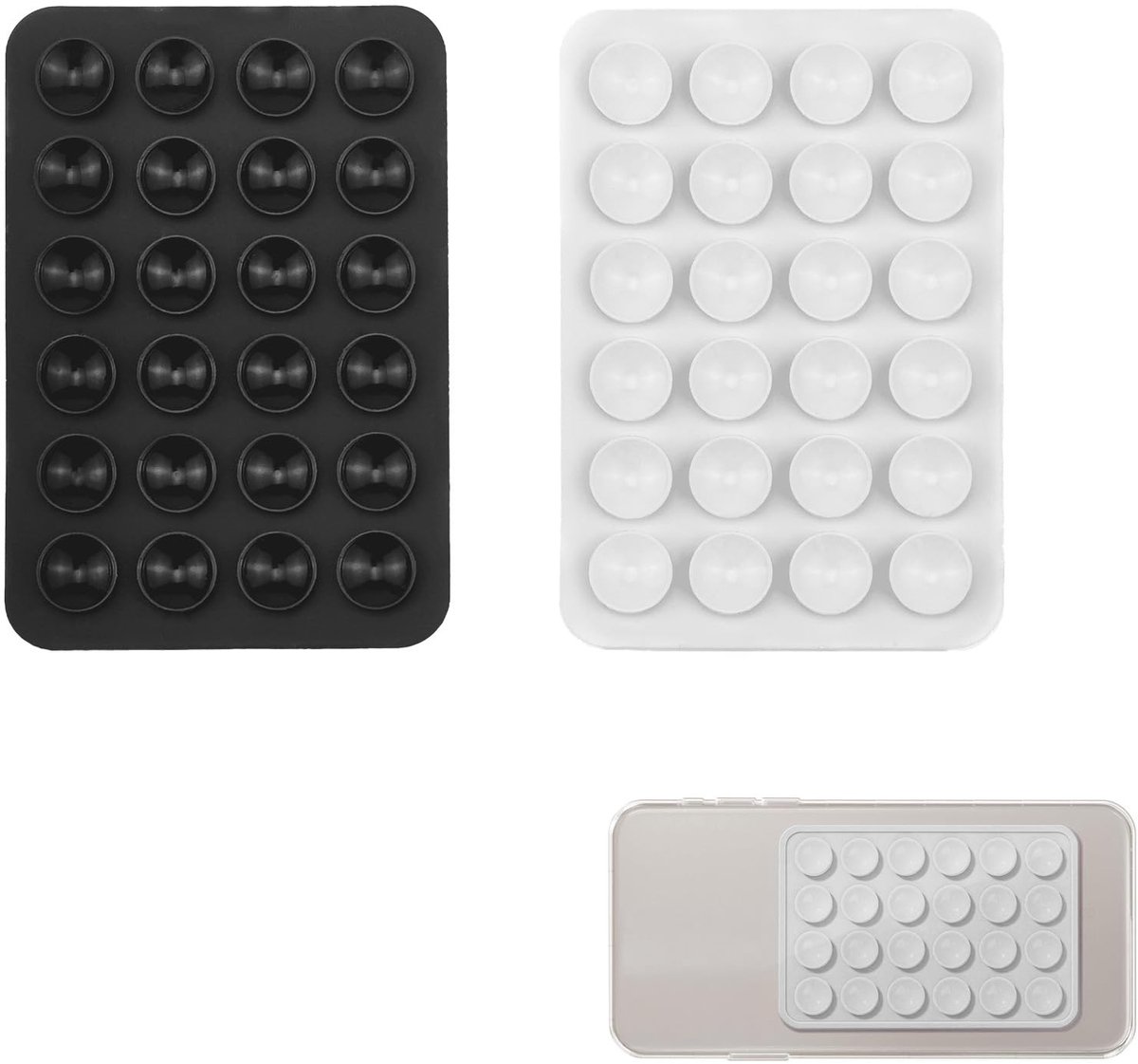 Dailygoods - 2 Zelfklevende Siliconen Hoezen voor Telefoon met Ventosa