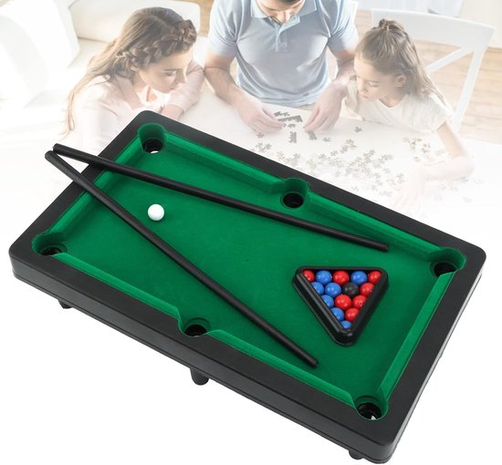 Mini Pooltafel - Biljartspel Kinderen - Binnen Spelen - Vaardigheidsontwikkeling - 31 cm - Bruin van mini — afbeelding 4