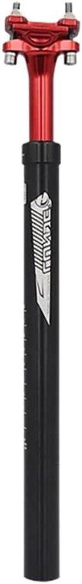 Verende Zadelpen - Fiets Zitbuis - Comfortabel Fietsen - Schokabsorberend Rubber - 400mm Lang - Rood