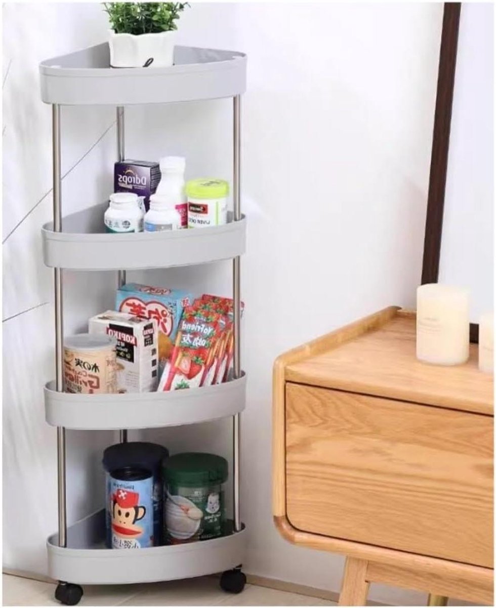 Hoekplank - Opbergrek - Ruimte Organiseren - Met Wielen - 21 x 80cm - Grijs