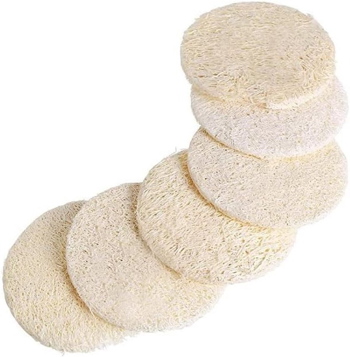 Natuurlijke Loofah Sponsen - 50 Stuks Exfoliërende Scrub Pads voor Gezicht en Lichaam, Perfect voor Verzorging en Reiniging